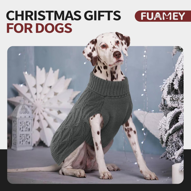 Светр для собак FUAMEY C111-FUAMEY-719MY-2-grey-M середнього розміру, сірий (3178)