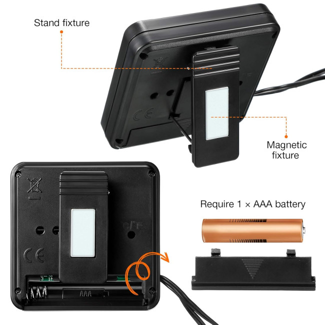 Термометр для рептилій Weewooday та датчик вологості, датчик температури та вологості для домашніх тварин рептилій, срібний (0169)