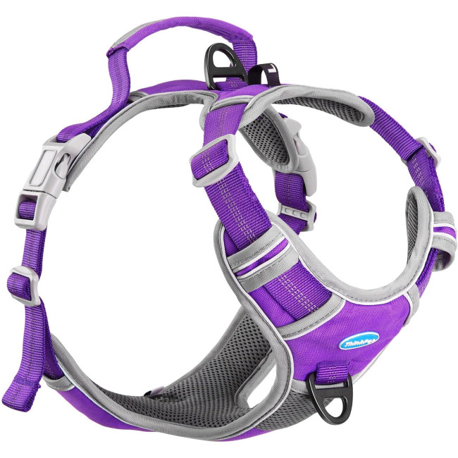 ThinkPet Шлейка для собак, регулируемая, для ходьбы, мягкая, размер L, фиолетовый (5099)