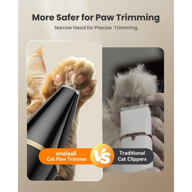 Триммер для лап собак Oneisall з подвійними лезами, безшумна машинка для стрижки собак (0005)