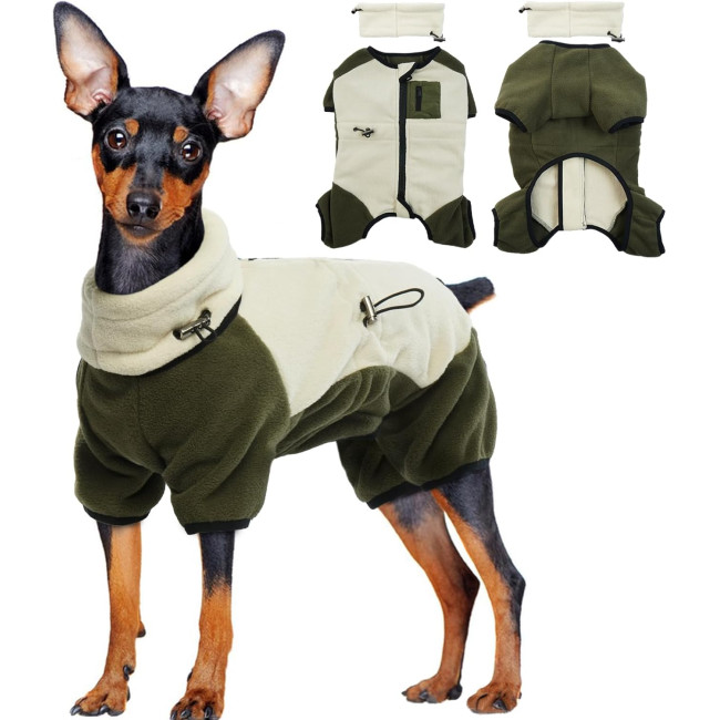 Зимовий джемпер PUMYPOREITY для маленьких собак із захистом вух, бежевий (3150)