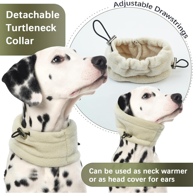 Зимовий джемпер PUMYPOREITY для маленьких собак із захистом вух, бежевий (3150)