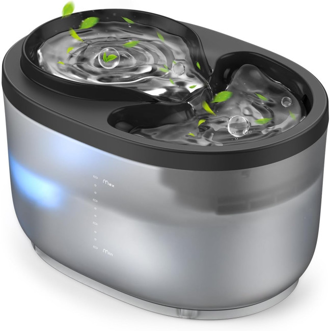 Котячий фонтанчик для пиття Oneisall HM-02 об'ємом 2,5 л, змінний фільтр 4 шт. для фонтану, чорний (0010)