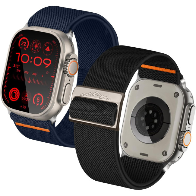 Широкий змінний ремінець з еластину Solo Loop сумісних з годинником Apple watch Ultra 2/Ultra, 38/40/41 мм, 2 спортивні еластичні нейлонові ремінці (my-14056) Широкий змінний ремінець з еластину Solo Loop сумісних з годинником Apple watch Ultra 2/Ultra, 38/40/41 мм, 2 спортивні еластичні нейлонові ремінці (my-14056)