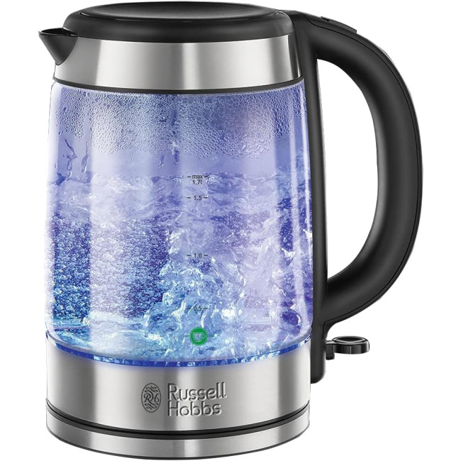 Електричний скляний бездротовий чайник Russell Hobbs Illuminating об'ємом 1.7 L, 3 кВт, чорний (my-7108) Б/У Електричний скляний бездротовий чайник Russell Hobbs Illuminating об'ємом 1.7 L, 3 кВт, чорний (my-7108) Б/У