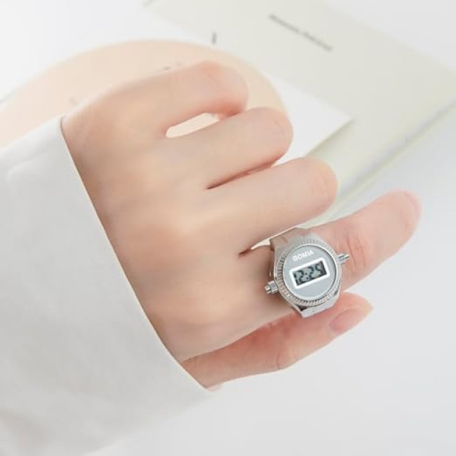 Жіночий цифровий годинник з нержавіючої сталі JewelryWe, круглий з календарем, секундоміром і чорним циферблатом (my-15241)