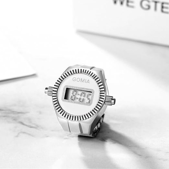 Жіночий цифровий годинник з нержавіючої сталі JewelryWe, круглий з календарем, секундоміром і чорним циферблатом (my-15241)