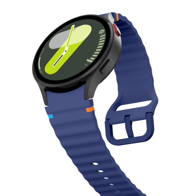 Браслет для годинника Jiamus сумісний Samsung Galaxy Watch 7 40 / 44 мм з хвилеподібним візерунком (темно-синій) (my-13066)