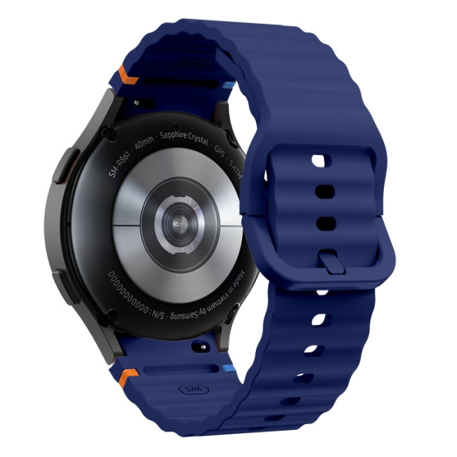 Браслет для годинника Jiamus сумісний Samsung Galaxy Watch 7 40 / 44 мм з хвилеподібним візерунком (темно-синій) (my-13066)