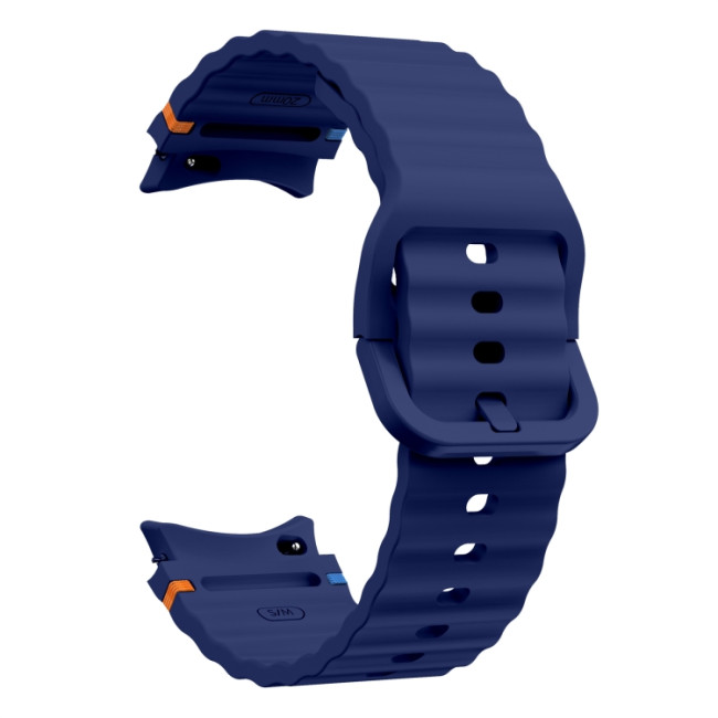 Браслет для годинника Jiamus сумісний Samsung Galaxy Watch 7 40 / 44 мм з хвилеподібним візерунком (темно-синій) (my-13066)
