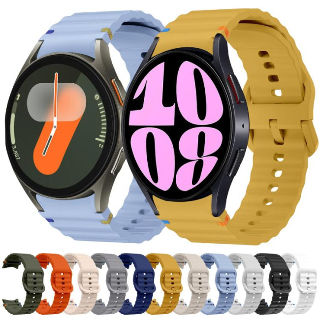 Браслет для годинника Jiamus сумісний Samsung Galaxy Watch 7 40 / 44 мм з хвилеподібним візерунком (темно-синій) (my-13066)