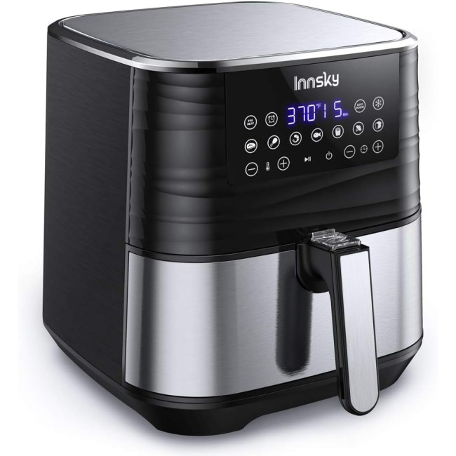 Безмасляна аерофритюрниця Innsky Air Fryer XL 5.8QT аерогриль потужністю 1700 Вт, чорна (my-2004)