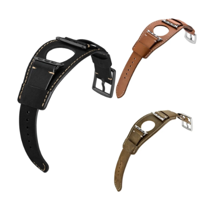 Шкіряний браслет Crazy Horse класичний для apple watch (my-3043)