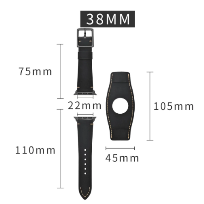 Шкіряний браслет Crazy Horse класичний для apple watch (my-3043)