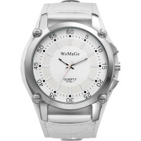 Наручний круглий аналоговий кварцовий годинник JewelryWe JW388P0014 для чоловіків, білий (my-15225)