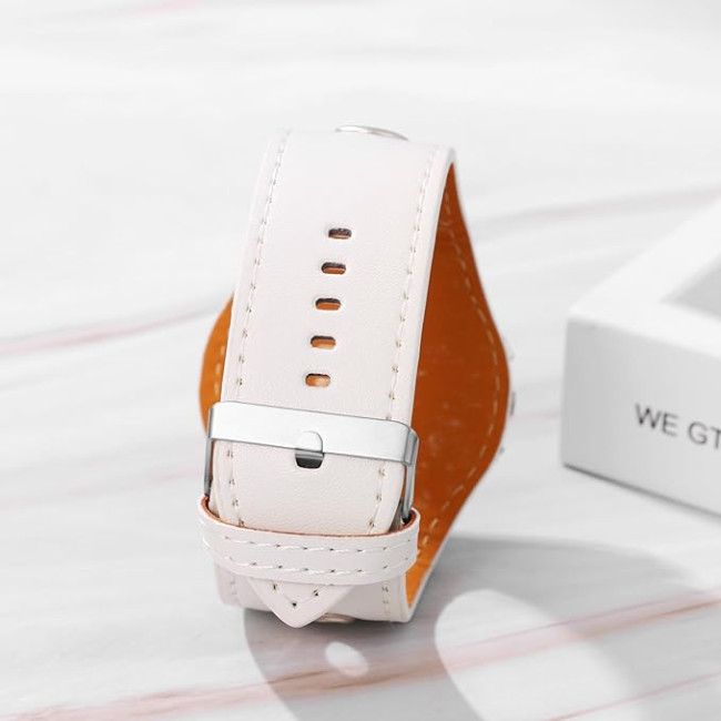 Наручний круглий аналоговий кварцовий годинник JewelryWe JW388P0014 для чоловіків, білий (my-15225)