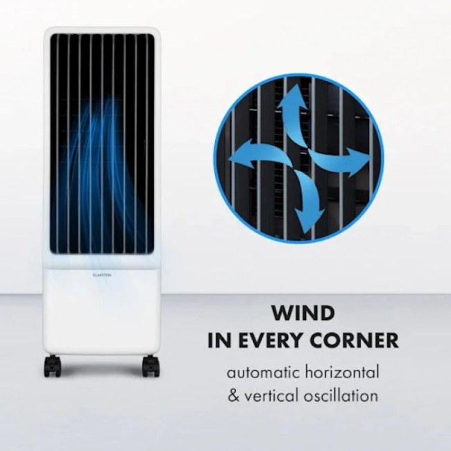 Вентилятор мобільний охолоджувач повітря та зволожувач 3-в-1 Klarstein Maxflow Smart 80 Вт 10036091, білий (my-5226)