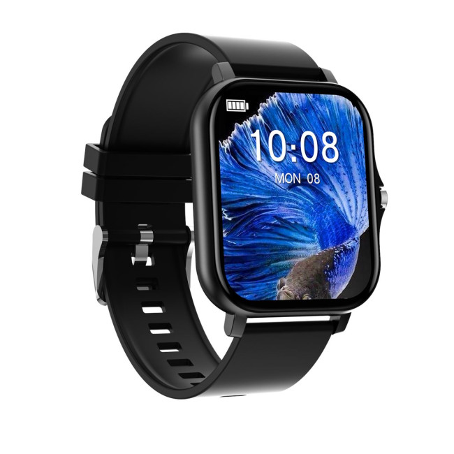 Смарт годинник GLOBEX фітнес браслет з силіконовим ремінцем, Bluetooth, чорний (my-9072)