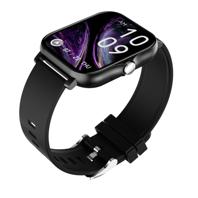 Смарт годинник GLOBEX фітнес браслет з силіконовим ремінцем, Bluetooth, чорний (my-9072)