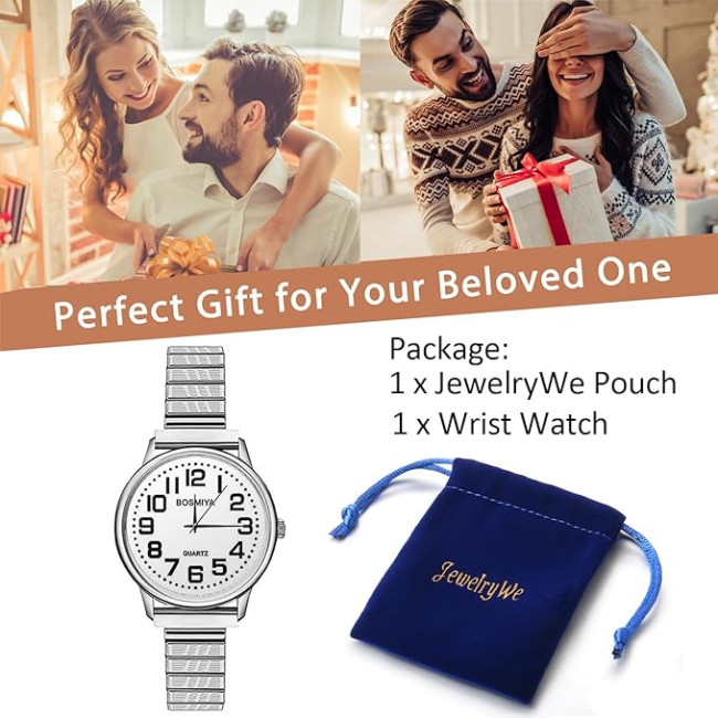 Жіночий наручний годинник з еластичним ремінцем JewelryWe JW273P0009 21 розмір сріблястий (my-15233)