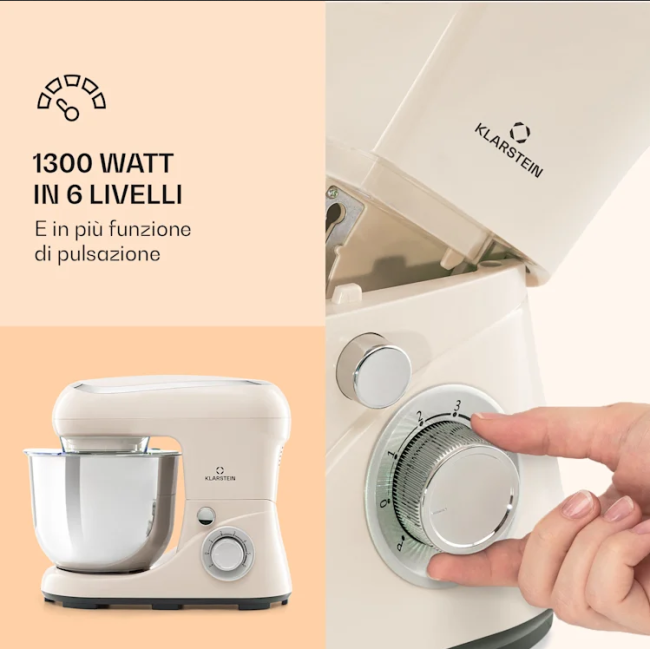 Кухонний комбайн тістоміс KLARSTEIN Bella Pico 2G 1300 Вт 10034514 (my-5095)