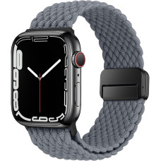 Еластичний плетений ремінець з магнітною застібкою HITZEE сумісний з Apple Watch (38/40/41/42 мм, Space Grey) (my-15285)