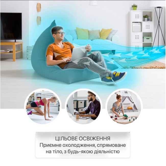 Розумний вентилятор-охолоджувач-очисник та зволожувач повітря Klarstein Skytower Grand Smart Wi-Fi, 10035816, 480 м3/год білий (my-5224)
