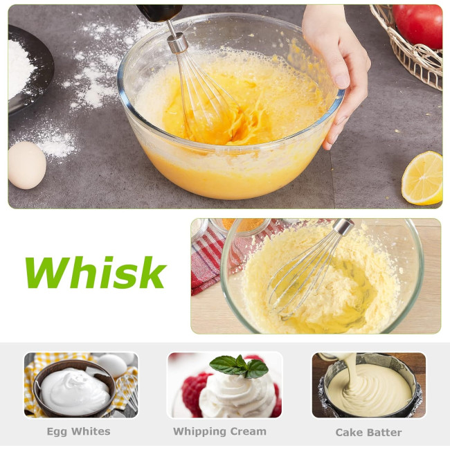 Ручний блендер Bonsenkitchen HB3203 із нержавіючої сталі 4 в 1 потужністю 1000 Вт, 20 швидкостей чорний (my-14029)