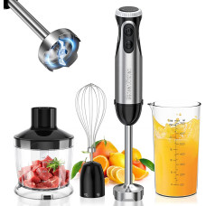 Ручний блендер Bonsenkitchen HB3203 із нержавіючої сталі 4 в 1 потужністю 1000 Вт, 20 швидкостей чорний (my-14029)