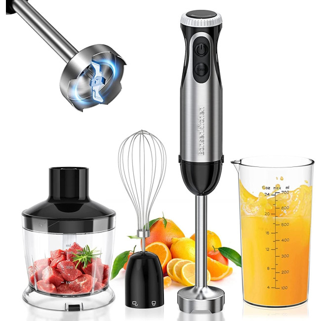 Ручний блендер Bonsenkitchen HB3203 із нержавіючої сталі 4 в 1 потужністю 1000 Вт, 20 швидкостей чорний (my-14029) Ручний блендер Bonsenkitchen HB3203 із нержавіючої сталі 4 в 1 потужністю 1000 Вт, 20 швидкостей чорний (my-14029)
