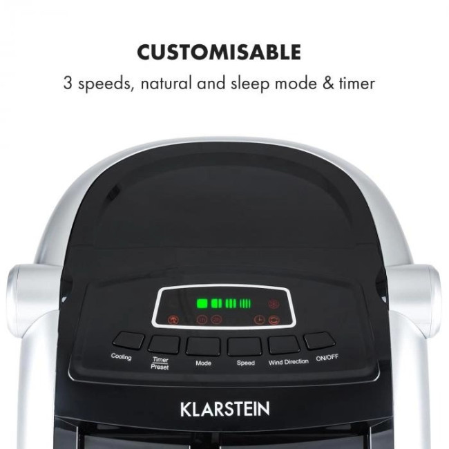 Мобільний вентилятор-охолоджувач-зволожувач Klarstein Maxfresh 4 в 1 10029394, 55 Вт, чорний (my-5213) Уцінка