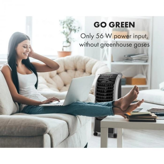 Мобільний вентилятор-охолоджувач-зволожувач Klarstein Maxfresh 4 в 1 10029394, 55 Вт, чорний (my-5213) Уцінка