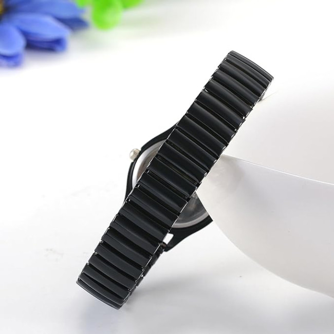 Годинник JewelryWe Watch для чоловіків і жінок, ультратонкі, легко читаються, з еластичним ремінцем, чорні (my-15231)