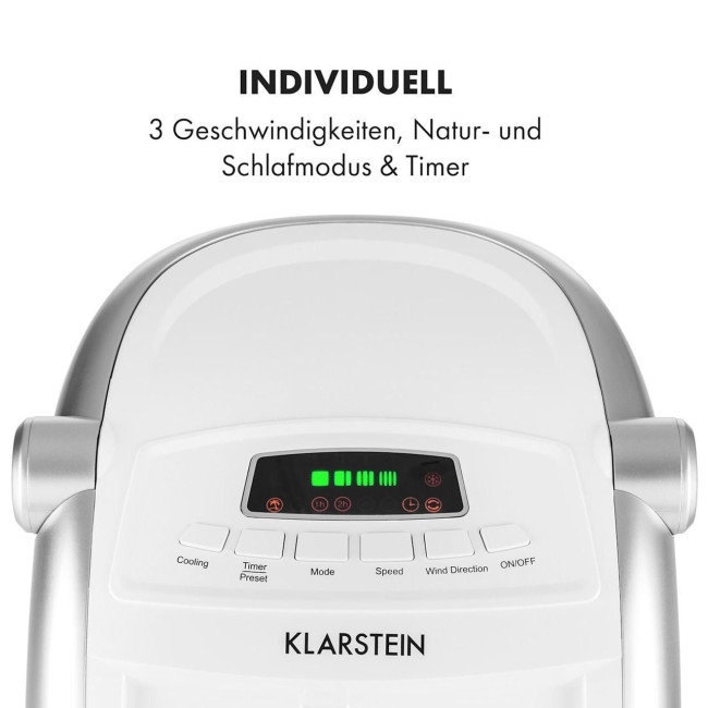 Портативний вентилятор-охолоджувач-зволожувач повітря Klarstein Maxfresh 4 в 1, 55 Вт, 10029393, білий (my-5203) Уцінка