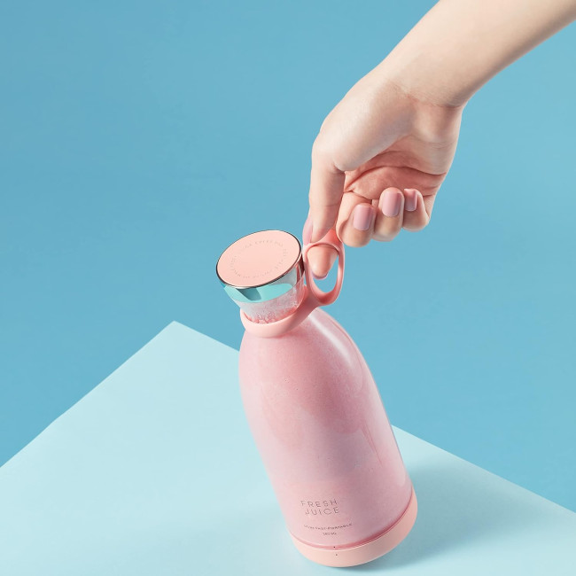 Портативний блендер Fresh Juice для свіжого соку 350 мл 50 Вт USB-рожевий, що перезаряджається (my-11012)