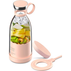 Портативний блендер Fresh Juice для свіжого соку 350 мл 50 Вт USB-рожевий, що перезаряджається (my-11012)