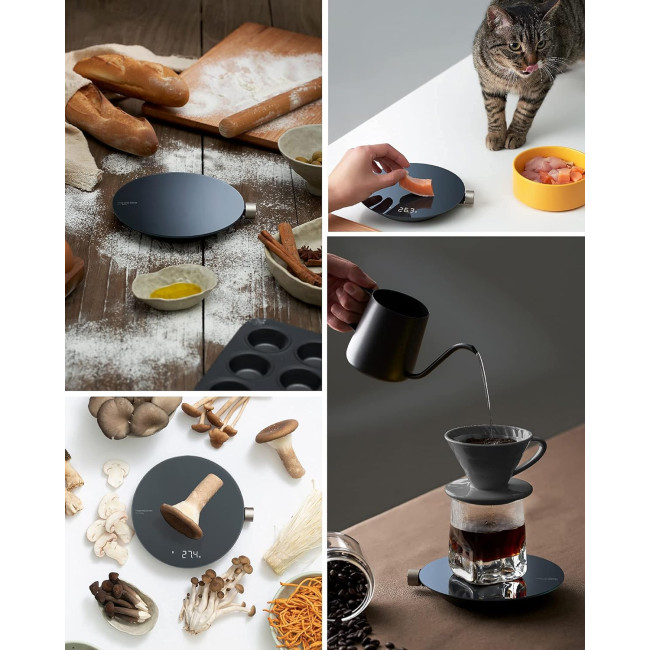 Кухонні цифрові ваги HOTO Smart Food Scale в грамах та унціях з високоточним датчиком 0,1 г, вимірювання в 4 одиницях (г/мл/унція/фунт: унція) (my-005)
